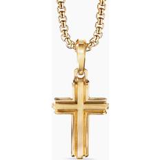 Gold Plated - Men Charms & Pendants David Yurman Men's Deco Cross Pendant in 18K Yellow Gold Gold Gold