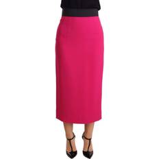 Rayon - Short Skirts Dolce & Gabbana Pink High Waist Stretch Pencil Straight Women's Skirt