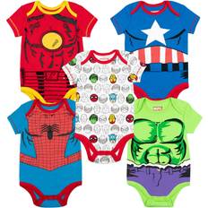 Marvel Marvel Avengers Spider-Man Iron Man Captain America Newborn Baby Boys Pack Bodysuits Newborn to Infant