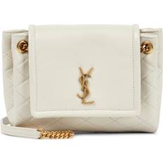 Saint Laurent Håndtasker Saint Laurent Nolita Mini Leather Shoulder Bag - White