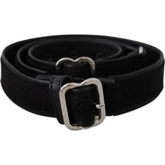 Gianfranco Ferre GF Ferre Black Leather Silver Chrome Metal Buckle Belt