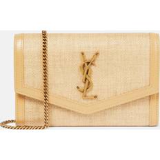 Saint Laurent Håndtasker Saint Laurent Uptown Raffia Wallet On Chain - Neutrals