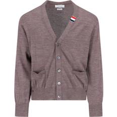Thom Browne Cardigan Jersey Stitch V-Hals Tröja - Brown
