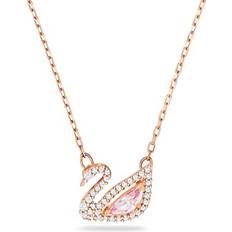 Swarovski Jewelry Swarovski Rose Gold-Tone Crystal Swan Pendant Necklace, 14-7/8" 2" extender Pink Pink