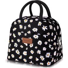 Black - Women Fabric Tote Bags Zulay Kitchen Insulated Tote Lunch Bag Women With Soft Padded Handles