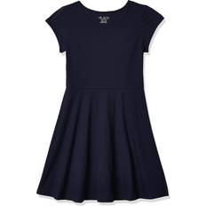 L Dresses The Children's Place Girls Short Sleeve Solid Knit Pleat Dress - Tidal