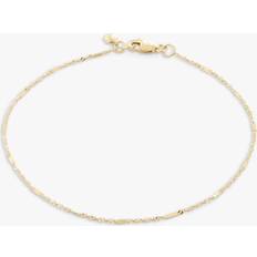 Monica Vinader Jewellery Monica Vinader Shimmer 14ct Yellow Gold Mixed Link Chain Bracelet, Gold