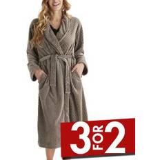 Bruna - Dam Morgonrockar & Badrockar Damella Jaquard Fleece Robe Brown * Kampanj *