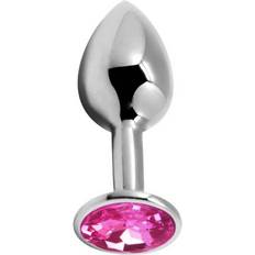 Vaaleanpunainen Peräpistokkeet Alive MyPleasure Analplug aus Metall mit Strass L, pink