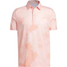 Adidas Orange Polo Shirts adidas Flower Mesh Golf Polo Shirt coral fusion