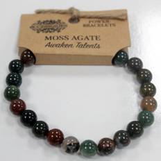 Ancient Wisdom Power Bracelet Moss Agate Multicoloured