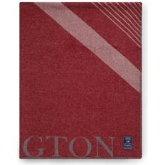 Lexington Grafisk Logo Plaid 130x170 cm Rød-Grå Tæppe Rød (170x130cm)