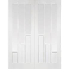 Double Door Interior Doors LPD Coventry 3 Panel Interior Door Clear Glass (152.4x198.1cm)