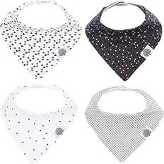 Grey Drool Bibs Parker Baby Bandana Drool Bibs 4 Pack Baby Bibs for Boys Girls Unisex Shadow Set