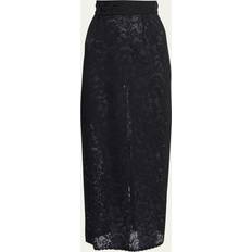 Dolce & Gabbana Skirts Dolce & Gabbana Lace-stitch Calf-length Skirt Woman Skirts Black Lace