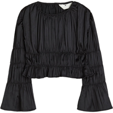 Black Blouses & Tunics Children's Clothing H&M Girls Black Plissé blouse