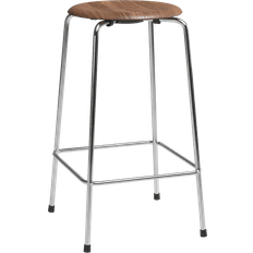 Fritz Hansen Bar Stools Fritz Hansen Dot Walnut Chrome Bar Stool 25.6"