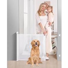 Child Safety Likzest Likzest Retractable Baby Gate, Mesh Baby and Pet Gate 33" Tall, Extends up to 55" Wide, Child Safety Baby Gates for Stairs Doorways Hallways, Dog Gate Cat Gate for Indoor and Outdoor White