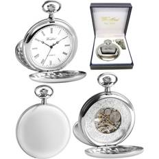 Date Pocket Watches Woodford double full hunter skeleton chrome pocket silver