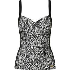 Dam Tankinis Damella Geena Patterned Protes Tankini Top Black * Kampanj *