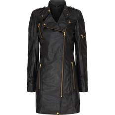 Notyz Long Biker Jacket 11100 Skindjakke Black with gold