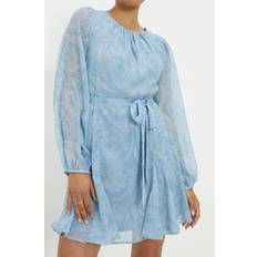 Paisley Robes Dorothy Perkins Blue Paisley Chiffon Full Hem Mini Dress