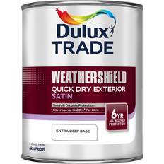 Paint Dulux Trade Weathershield Exterior Quick Dry Satin 1ltr Extra Deep Brown