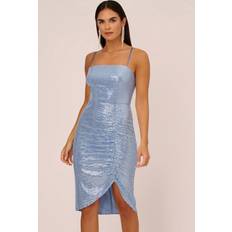 Dresses Adrianna Papell Aidan Metallic Knit Ruched Dress, Air Force