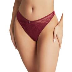 Rouge Culottes Panache String en Dentelle Ajourée - Rouge