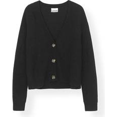 Ganni Sort Overdele Ganni K1260 Soft Wool Knit, 099 Black XS, Strik, Tiffany.dk