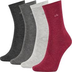 Calvin Klein Röda Strumpor Calvin Klein Calvin Klein 4-pack Lola Crew Sparkle Sock Gift Box Red/Grey One