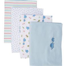 Spasilk Receiving Baby Blanket, 100% Cotton Flannel Blanket, Pack of 4, Blue