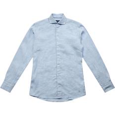 Eton Light Blue Linen Shirt Slim Fit Mand Langærmede Skjorter Slim Fit hos Magasin Lyseblå