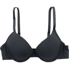 Grey Velvet T-Shirt Bra - Black