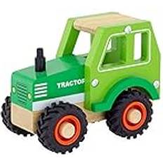 Ulysse Legetøjsbil i træ med gummihjul Traktor grøn