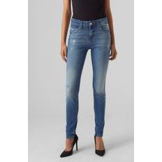 Vero Moda Damen Vmlux Mr Slim Dest Ri314 Jeans, Blue Denim