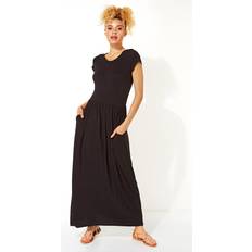 Pieghe Vestiti Roman Gathered Skirt Maxi Dress in Black