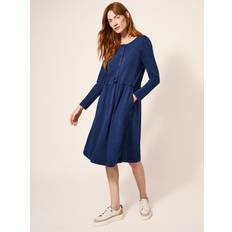 Cotton Dresses White Stuff Marsia Denim Jersey Dress, Mid Denim