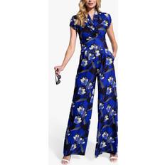 Blumen - Damen Jumpsuits & Overalls Jumpsuit - Blau/Schwarz/Weiß