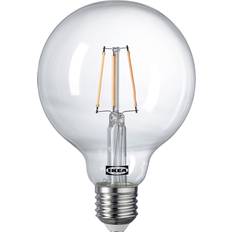 IKEA LUNNOM LED ljuskälla E27 470 lumen, dimbar globformad/klarglas, 95 mm