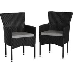 Patio Chairs Taylor & Logan TAYLOR + LOGAN Black Wicker/Rattan Lounge Chair