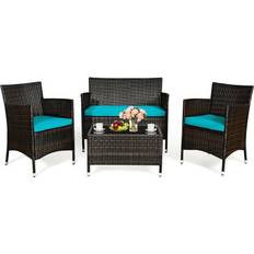 Rattan Outdoor Lounge Sets Goplus Rattan Outdoor Lounge Set