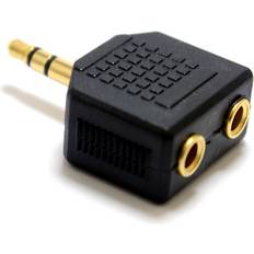 Kenable Stereo Jack Splitter Adapter Jack Plug to Twin Sockets Gold