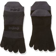 injinji Men's Run Midweight No Show Sokker - Black/Gray