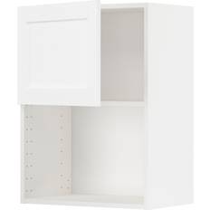 Vita Kökslådor & Hyllplan Ikea METOD Väggskåp för mikrovågsugn, vit Enköping/vit trämönstrad, 60x80 cm