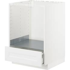 Vita Kökslådor & Hyllplan Ikea METOD Bänkskåp för ugn med låda, vit, Axstad matt vit, 60x60 cm