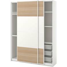 Aluminium Garderober Ikea Pax Mehamn White Glazed Oak Garderob 150x201.2cm