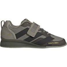 Adidas Gym & Training Shoes Adidas Adipower Weightlifting Silver Pebble/Black/Olive Strata Shoes Green Men's