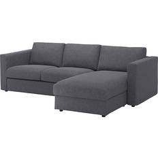 Ikea Vimle Gunnared Medium Grey Sofa 252cm 3-Sitzer