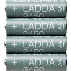Aa batterier ladda Ladda LADDA Laddningsbart batteri, HR06 AA 1.2V 2450mAh